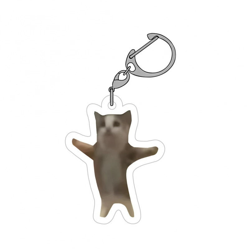 Meme Cat Acrylic Keychain