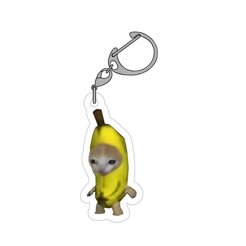 Meme Cat Acrylic Keychain