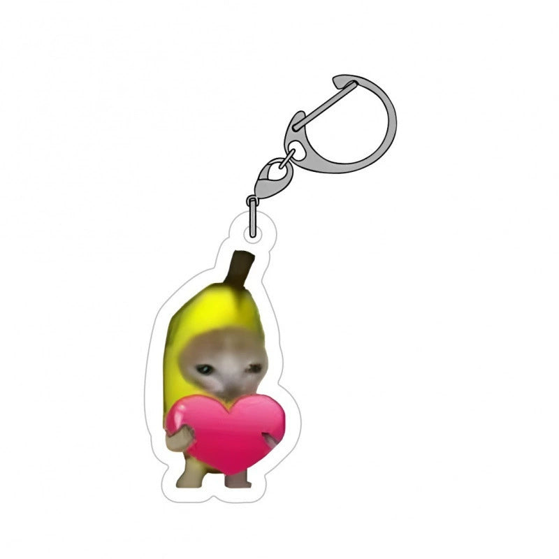Meme Cat Acrylic Keychain