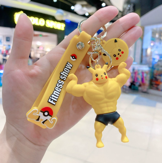 Pokemon Fitness Show Rubber Keychains
