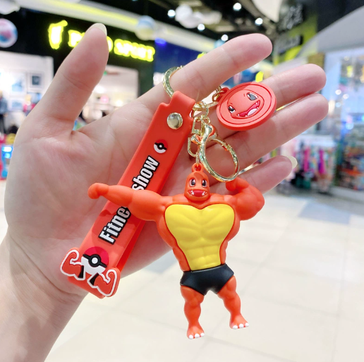 Pokemon Fitness Show Rubber Keychains
