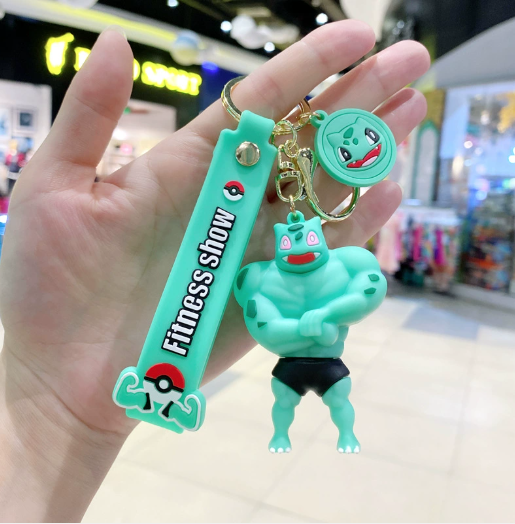 Pokemon Fitness Show Rubber Keychains