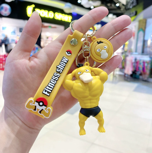 Pokemon Fitness Show Rubber Keychains