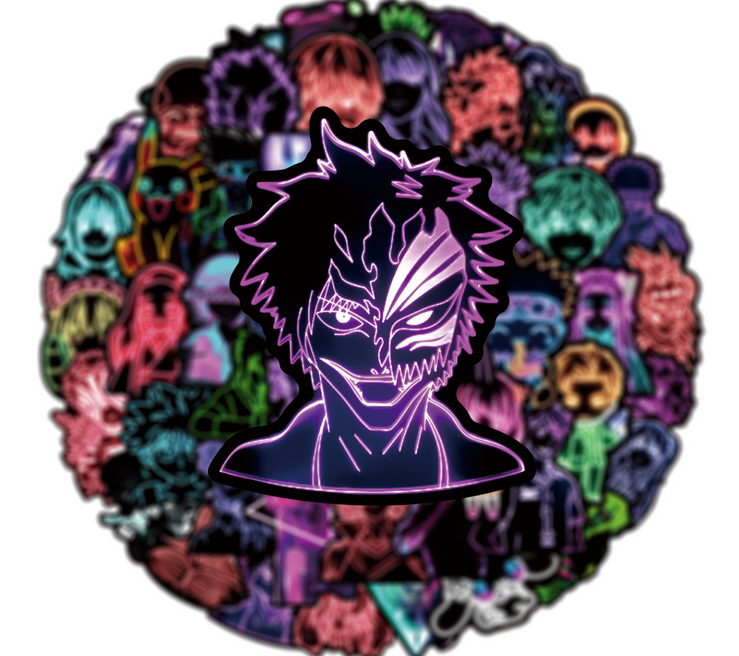 5 Random Neon Anime Stickers
