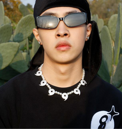 Uchiha Mangekyou Pearl Necklace – Naruto-Inspired Luxury Jewelry