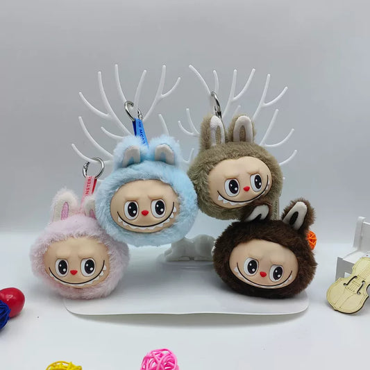 Labubu Face Plush Keychain