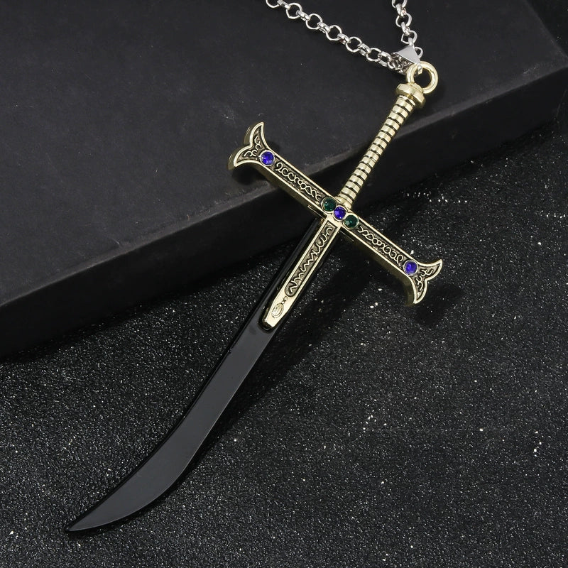 Mihawk's Black Blade Sword Koru Pendant {One Piece}