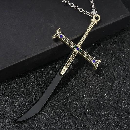 Mihawk's Black Blade Sword Koru Pendant {One Piece}