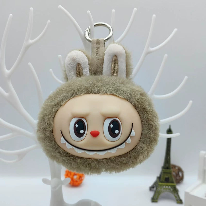 Labubu Face Plush Keychain