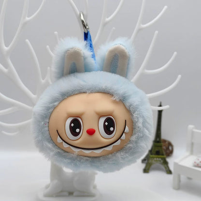 Labubu Face Plush Keychain