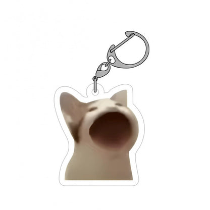 Meme Cat Acrylic Keychain