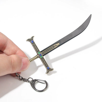 Mihawk's Black Blade Sword Koru Pendant {One Piece}