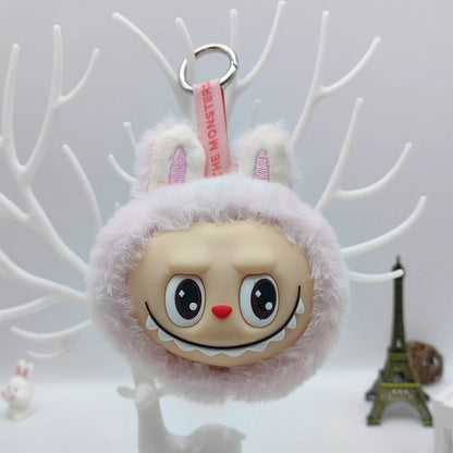 Labubu Face Plush Keychain