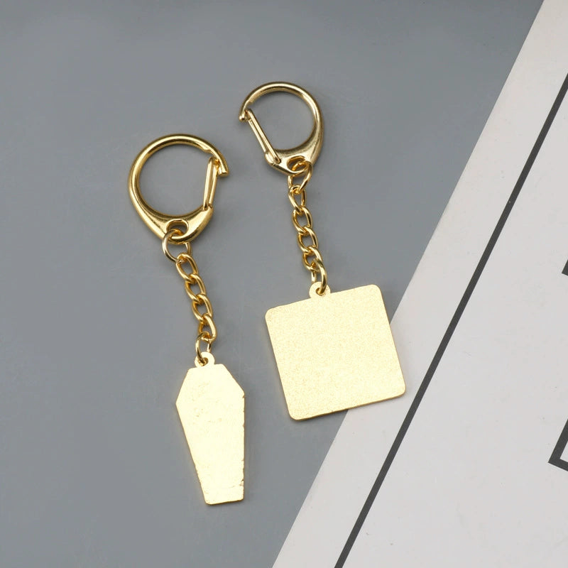 Bandai Logo & Gundam Shield Gold Keychain – Premium Mecha Collectible Accessory