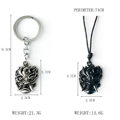 Samurai Mask Keychain/Pendant – Cyberpunk 2077 Inspired Metal Accessory