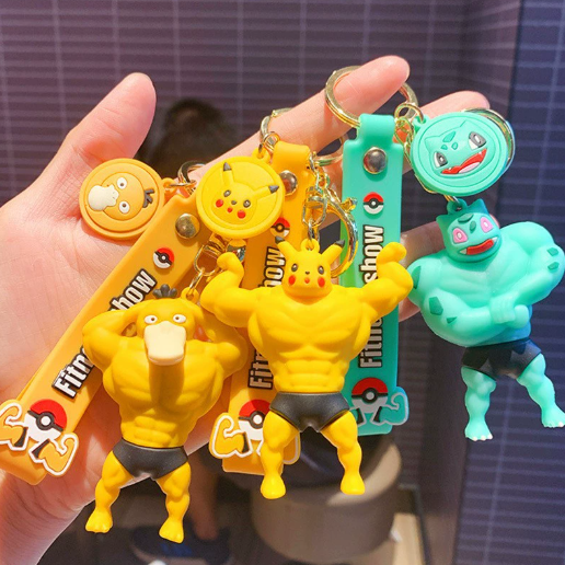 Pokemon Fitness Show Rubber Keychains