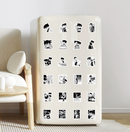 5 Random Detective Conan B/W Stickers