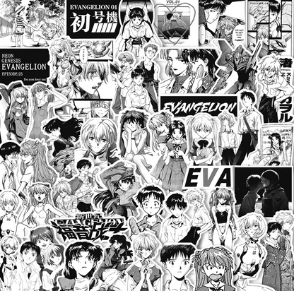 [Mega] 10 Random Anime B/W Stickers