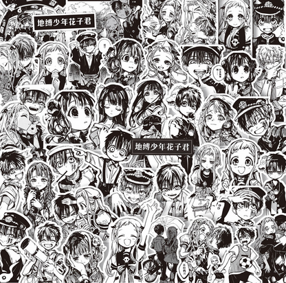 [Mega] 10 Random Anime B/W Stickers