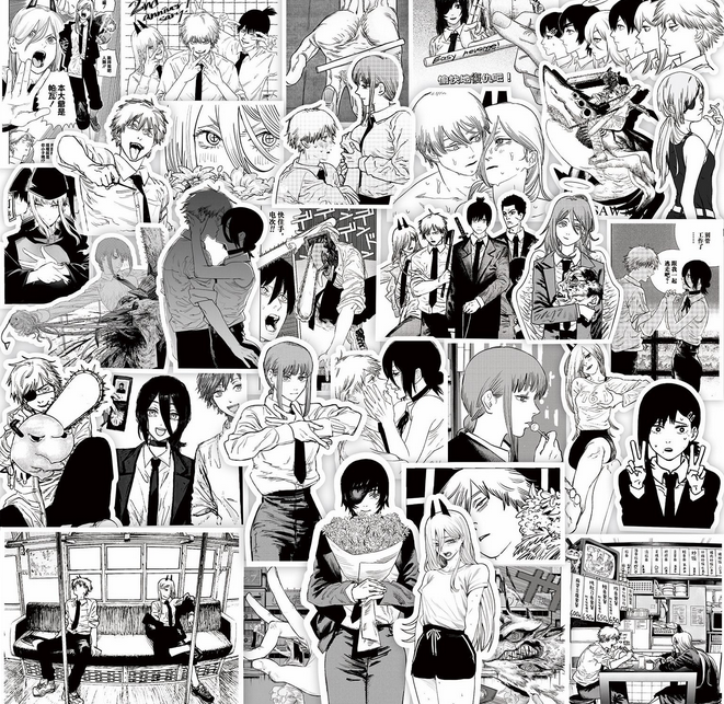 [Mega] 10 Random Anime B/W Stickers