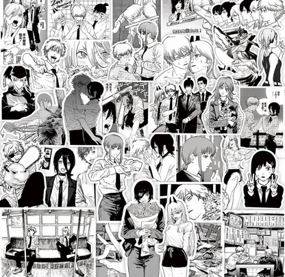 [Mega] 10 Random Anime B/W Stickers