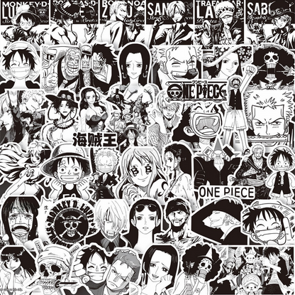 [Mega] 10 Random Anime B/W Stickers