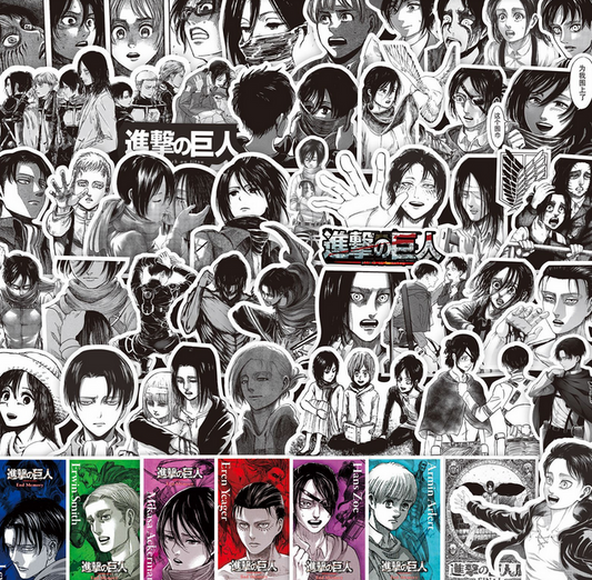 [Mega] 10 Random Anime B/W Stickers