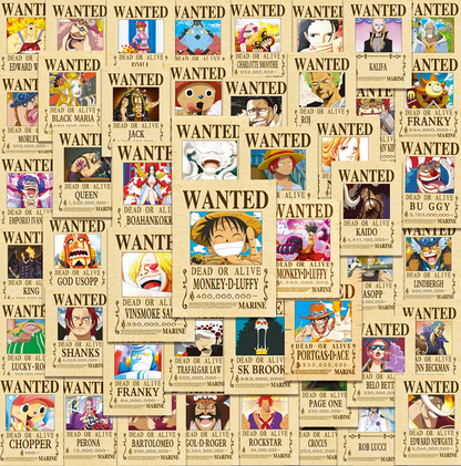 5 Random Wanted Stickers [One Piece]