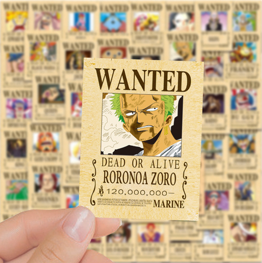5 Random Wanted Stickers [One Piece]
