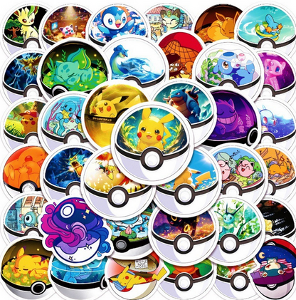 5 Random Pokeball Stickers