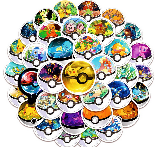5 Random Pokeball Stickers