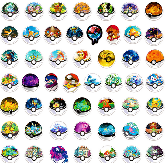 5 Random Pokeball Stickers