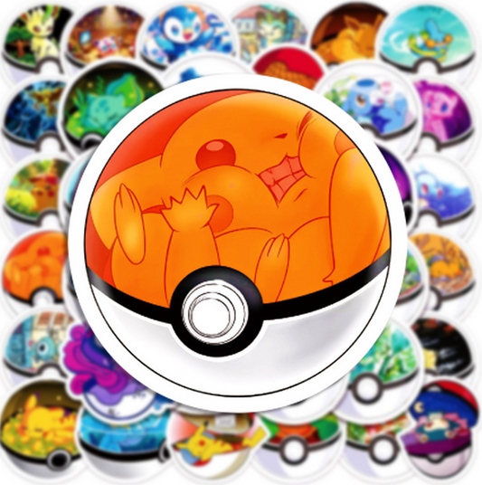 5 Random Pokeball Stickers
