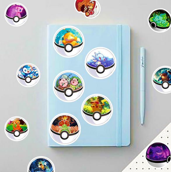 5 Random Pokeball Stickers