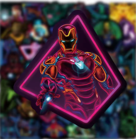 5 Random Neon Marvel Stickers