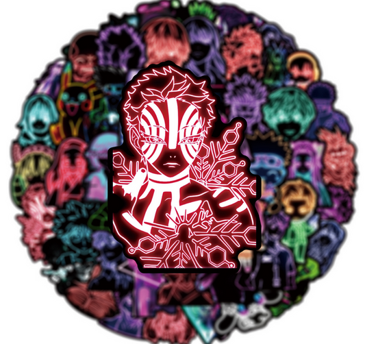 5 Random Neon Anime Stickers