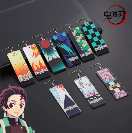 Hanafuda Acrylic Earrings [Demon Slayer]