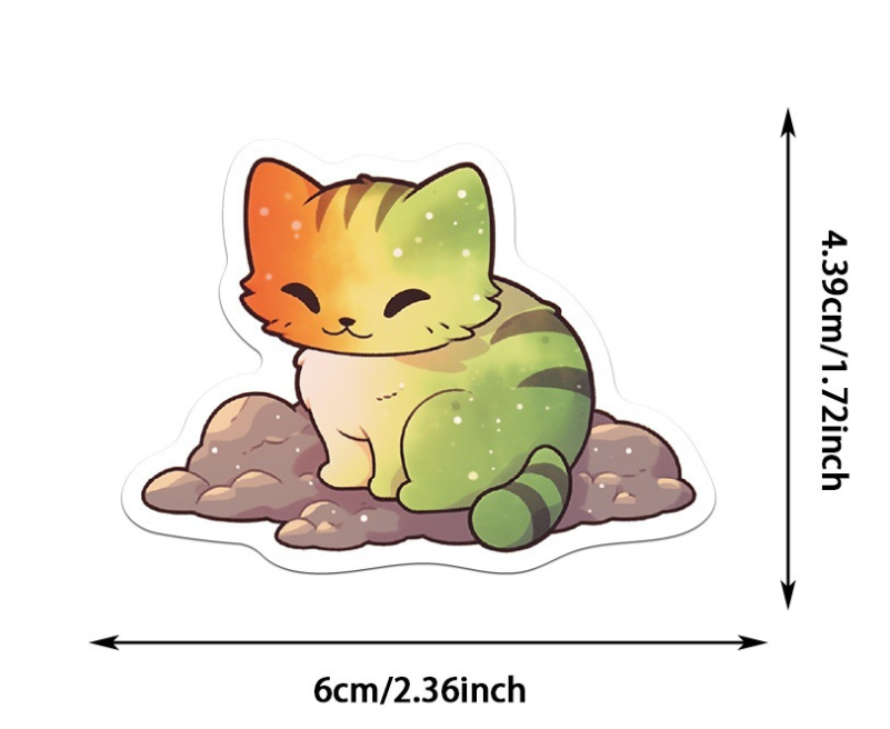 6 Random Dreamy Cat Stickers