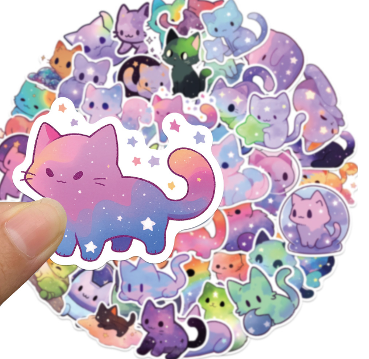 6 Random Dreamy Cat Stickers