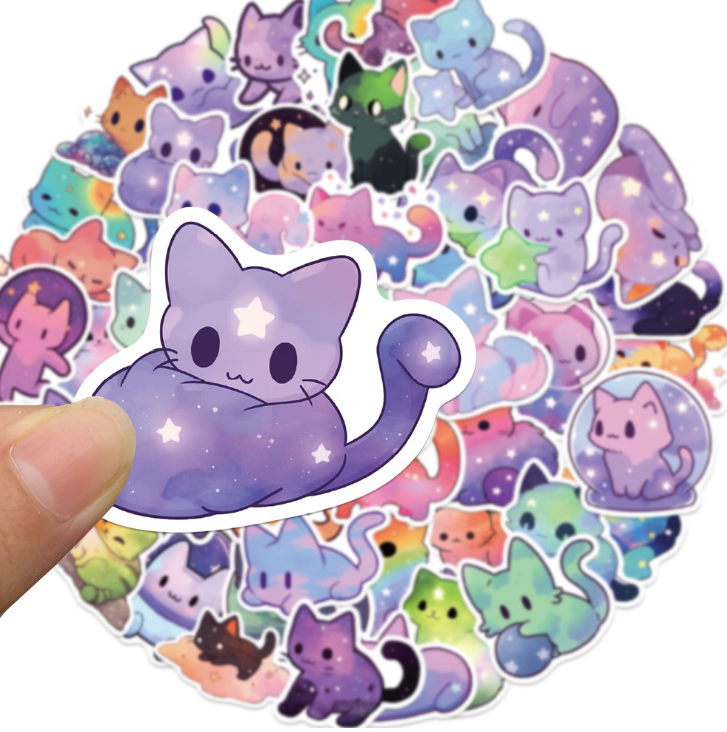 6 Random Dreamy Cat Stickers