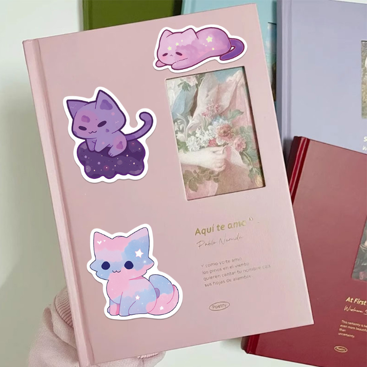 6 Random Dreamy Cat Stickers
