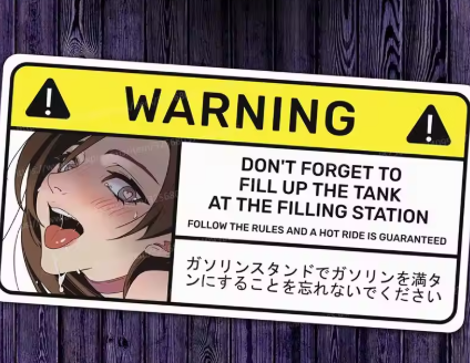 5 Random Warning Car stickers