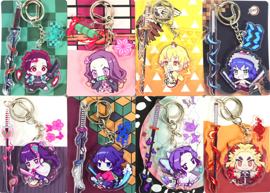 Demon Slayer Acrylic Chibi Character Set Keychains