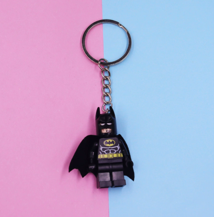 Batman Lego Minifig Couple Keychain