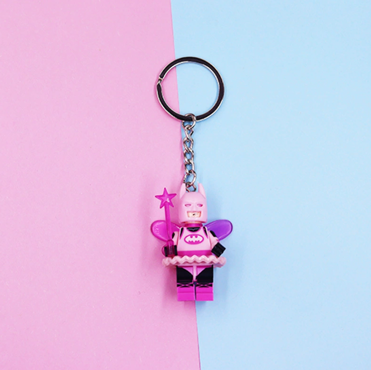 Batman Lego Minifig Couple Keychain