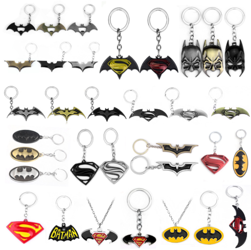 Batman And Superman Logo Metal Keychains
