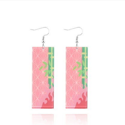 Hanafuda Acrylic Earrings [Demon Slayer]