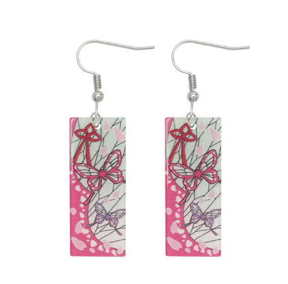 Hanafuda Acrylic Earrings [Demon Slayer]