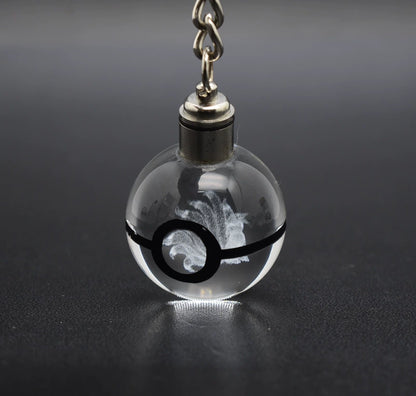 Pokeball Crystal Light Keychains