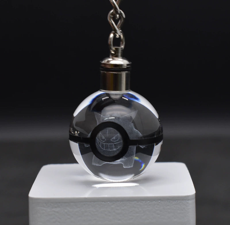 Pokeball Crystal Light Keychains